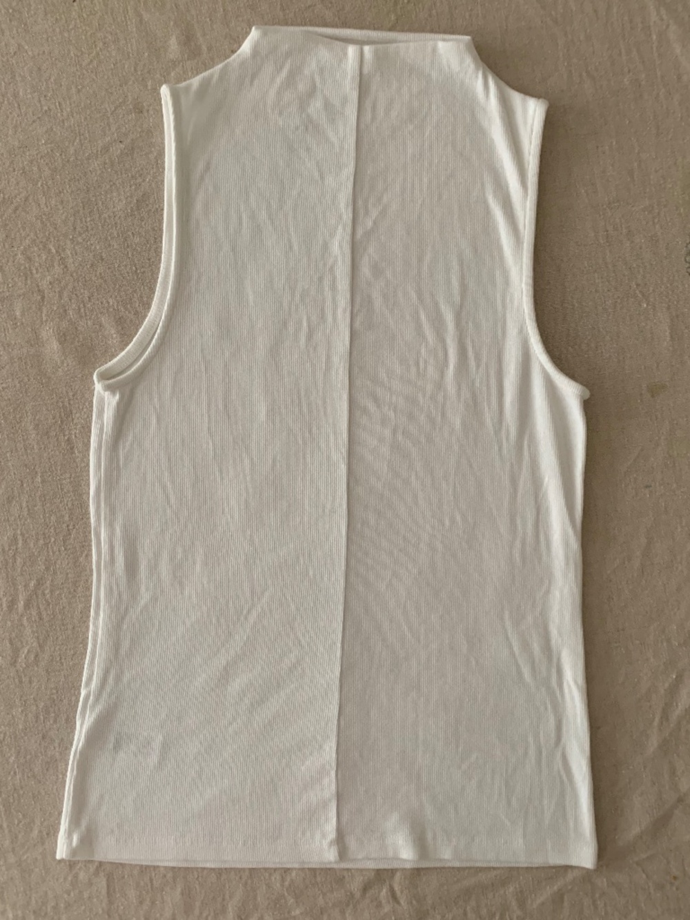 A New Day White Ribbed Mock Neck Tank Top Sleeveless Stretch M